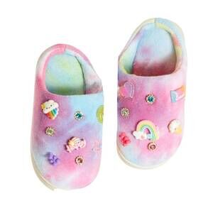 NEW BARI LYNN girl's tie dye charm slippers in tie dye